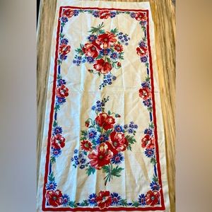 Beautiful Red and Blue Floral Handtowel